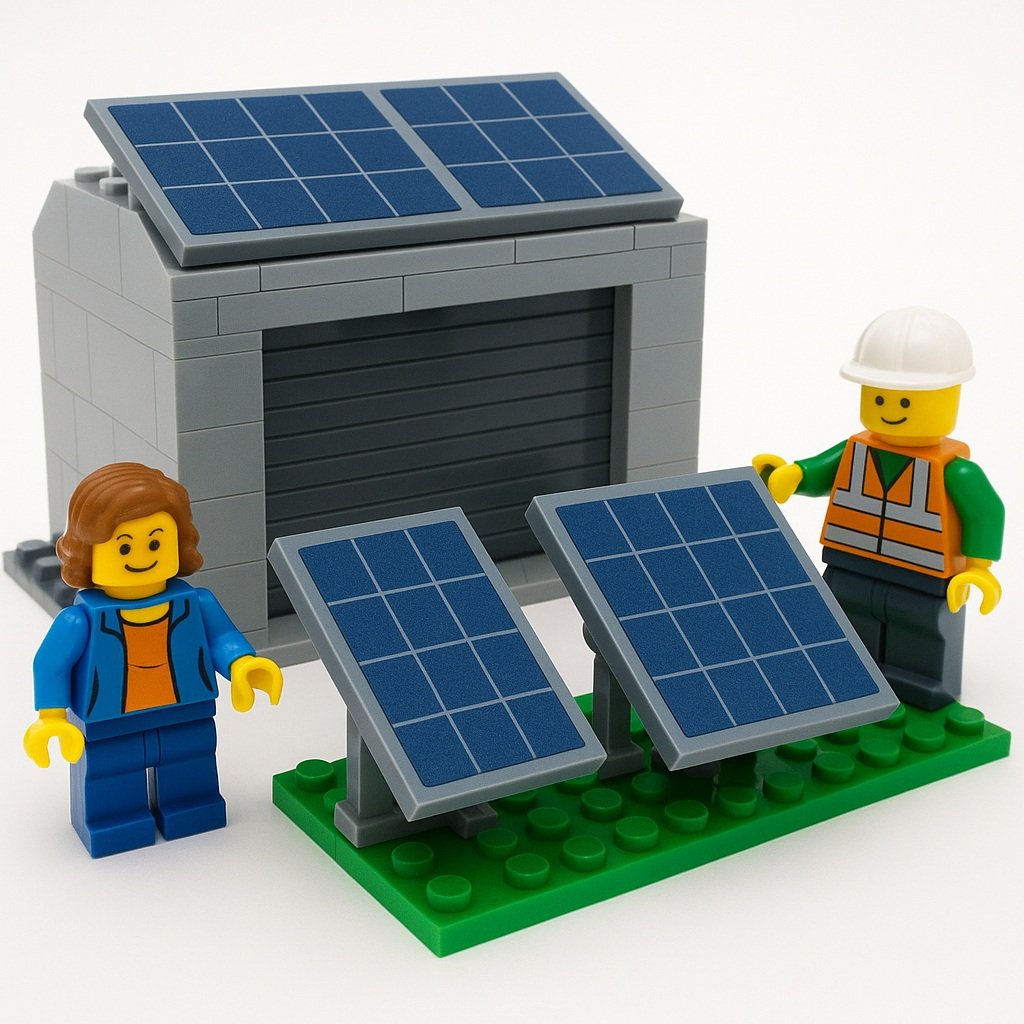 Pannelli solari sul tetto di un edificio commerciale